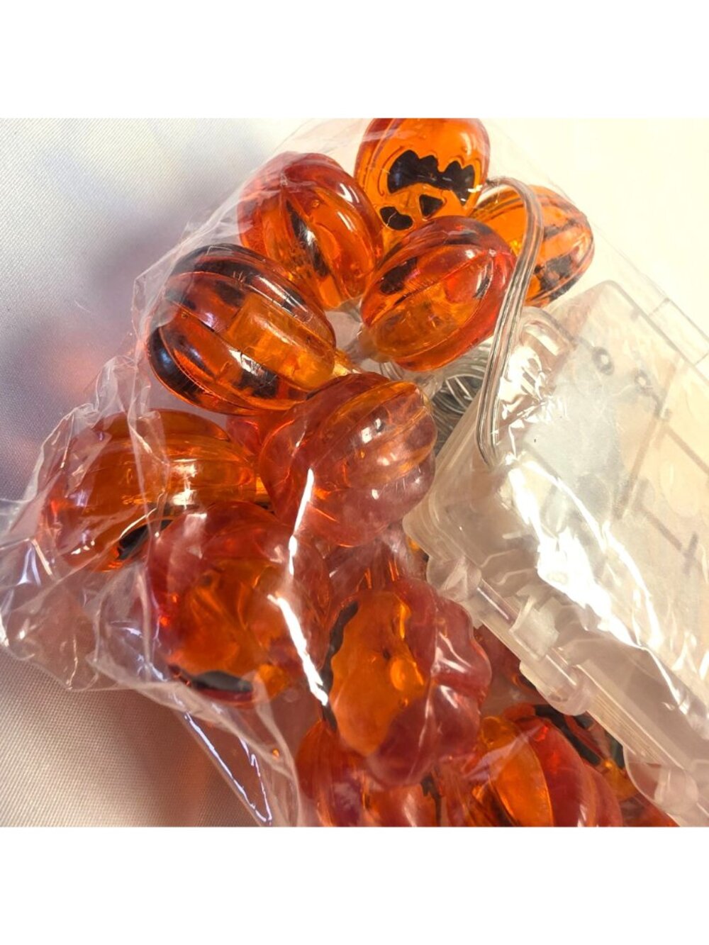 Halloween Pumpkin LED String Lights Orange Jack O Lantern Battery Operated New - Picture 2 of 5